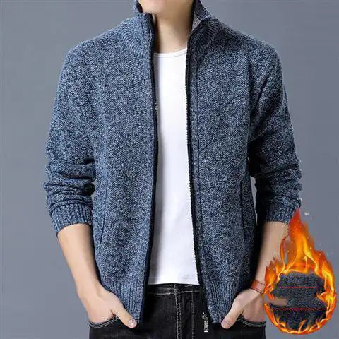 Winter Men Sweater Coat Thick And Velvet