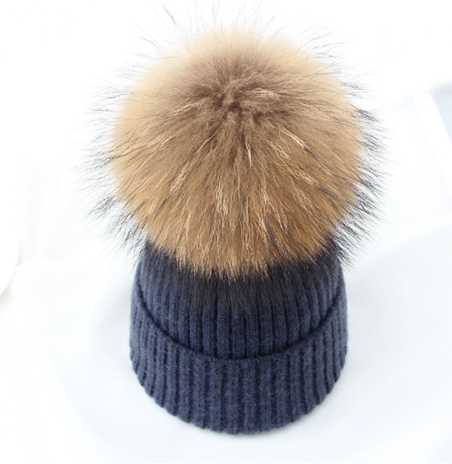 Winter Hat Luxury Fox Fur Beanie