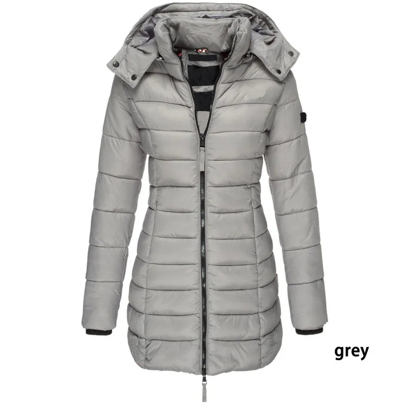 Mid-length Slim-fit Quilted Jacket