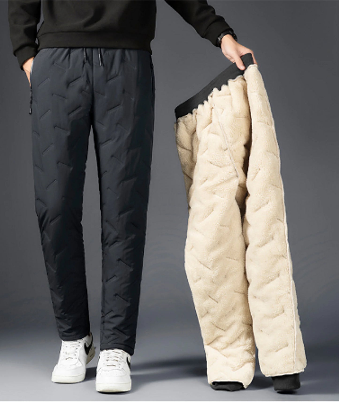 2022 Winter Men Lambswool Sweatpants