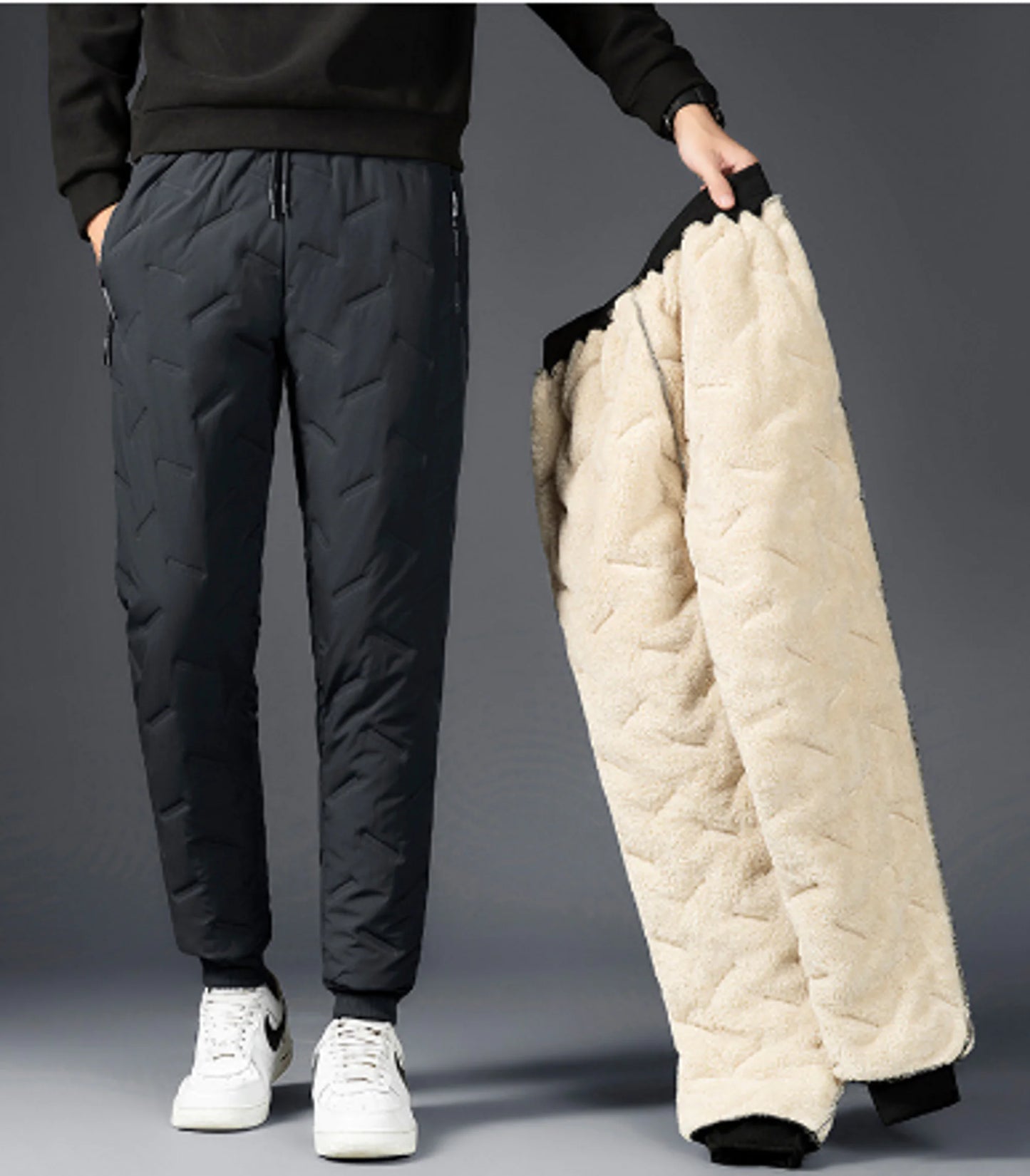 2022 Winter Men Lambswool Sweatpants